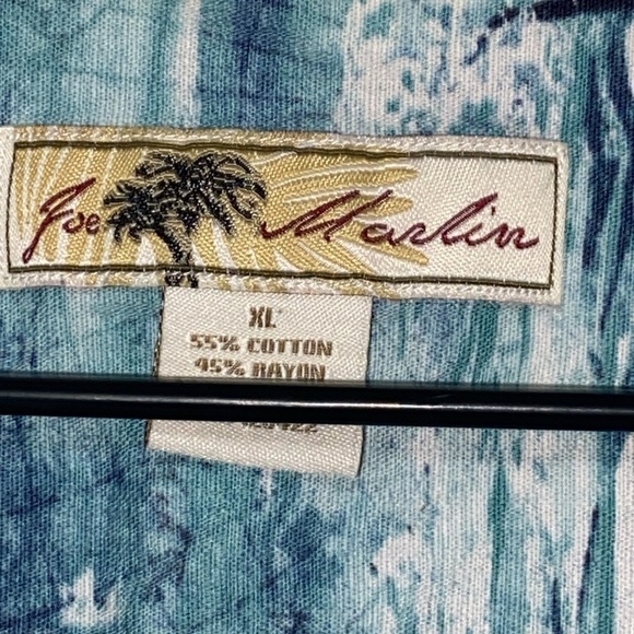 JOE MARLIN MENS SIZE SIZE XL Blue White Casual Button Down Shirt Marlin design - Picture 3 of 12